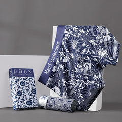 Mens All-Cotton Boxer Briefs With A Printed Design