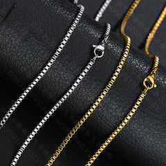 Simple Pendant-Free Necklace Titanium Steel Box Chain Necklace For Women