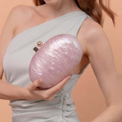 Womens Oval Pearlescent Fashion Shoulder Bag
