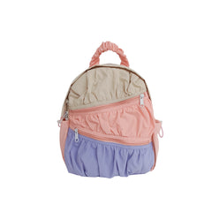 Nylon Fabric Large-Capacity Pleated Patchwork Contrasting Color Backpack